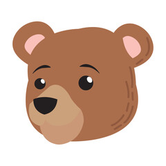 Brown bear face cartoon. Vector