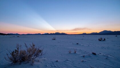Obraz premium Desert Landscape Sunset View With Light Beam