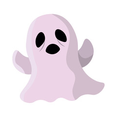 Angry cartoon ghost face. Vector