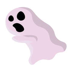 Angry cartoon ghost face. Vector