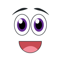 Fototapeta premium Happy cartoon face expression. Vector