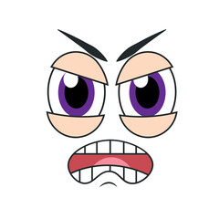 Angry cartoon face vector. Vector
