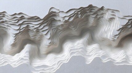 Obraz premium Layered topographical paper art creates stunning contour map effect merging creativity and cartographic inspiration seamlessly