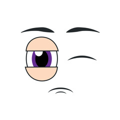 Suspicious cartoon face vector. Vector