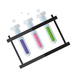 Colorful test tubes rack. Vector