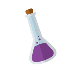Lab flask with liquid. Vector