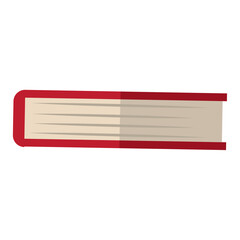 Closed red book spine. Vector