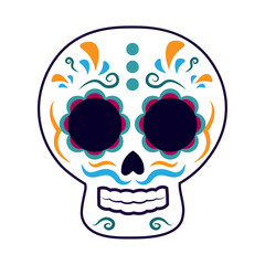Isolated colored dia de los muertos skull icon Vector