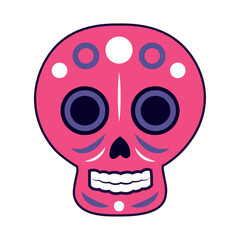 Isolated colored dia de los muertos skull icon Vector