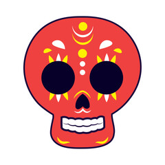 Isolated colored dia de los muertos skull icon Vector
