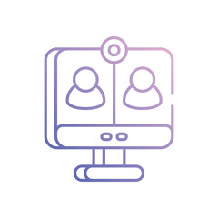 Online Class icon vector stock illustration