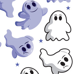 Halloween ghost character Pattern background Vector