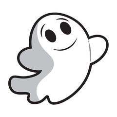 Cute happy halloween ghost character Vector