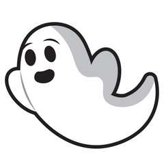 Cute happy halloween ghost character Vector
