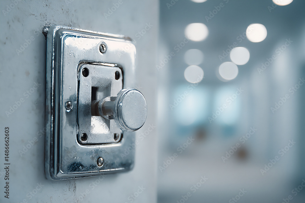 Poster realistic detail of newly installed electrical wiring running through the walls of a building before