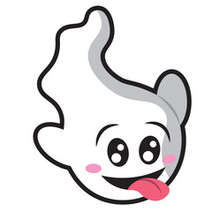 Cute happy halloween ghost character Vector
