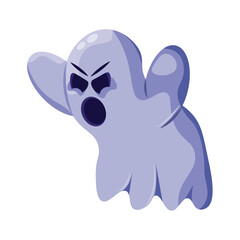 Cute spooky halloween ghost character Vector