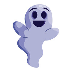 Cute happy halloween ghost character Vector
