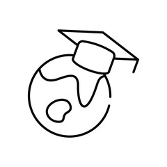 Global Education icon vector stock illustration