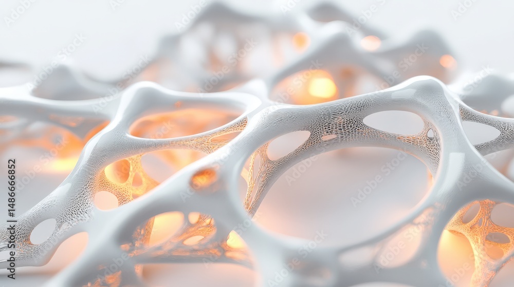 Poster abstract design with glowing inner structure.