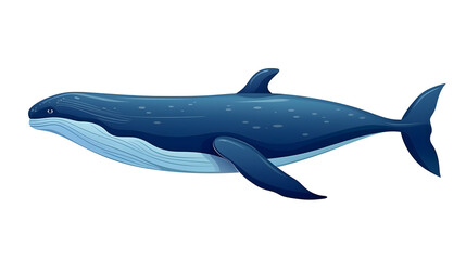 Obraz premium Blue Whale Isolated Flat Icon Cartoon Vector Illustration for Graphic Design Projects