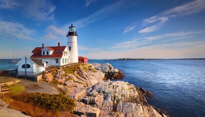 castle hill lighthouse newport rhode island beautiful scenic new england landscape
