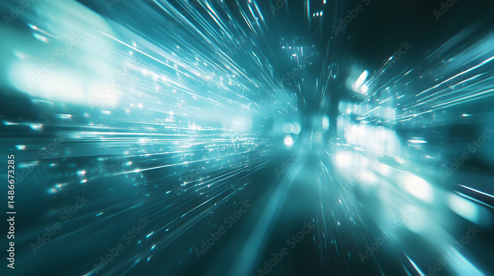 Poster abstract aqua burst background with motion and speed effects digitally rendered