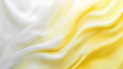 Obraz premium Subtle blend of sunshine yellow and pristine white silk in an elegant flow