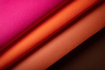 Layered Textured Paper Sheets in Pink, Orange, and Brown