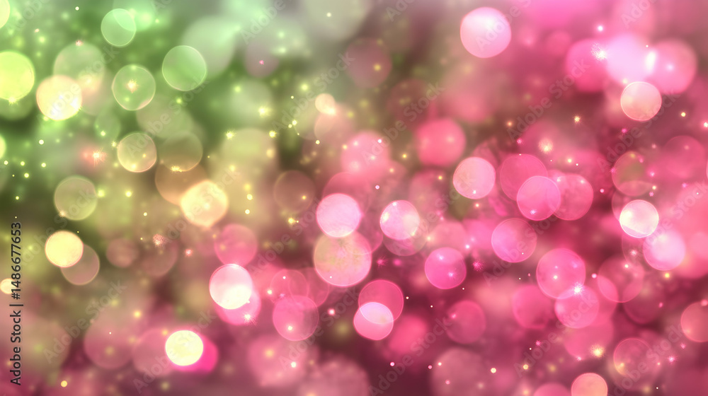 Poster dreamy gradient background with glowing bokeh and shimmering particles