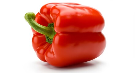 Vivid red bell pepper isolated, showcasing freshness and vibrant color