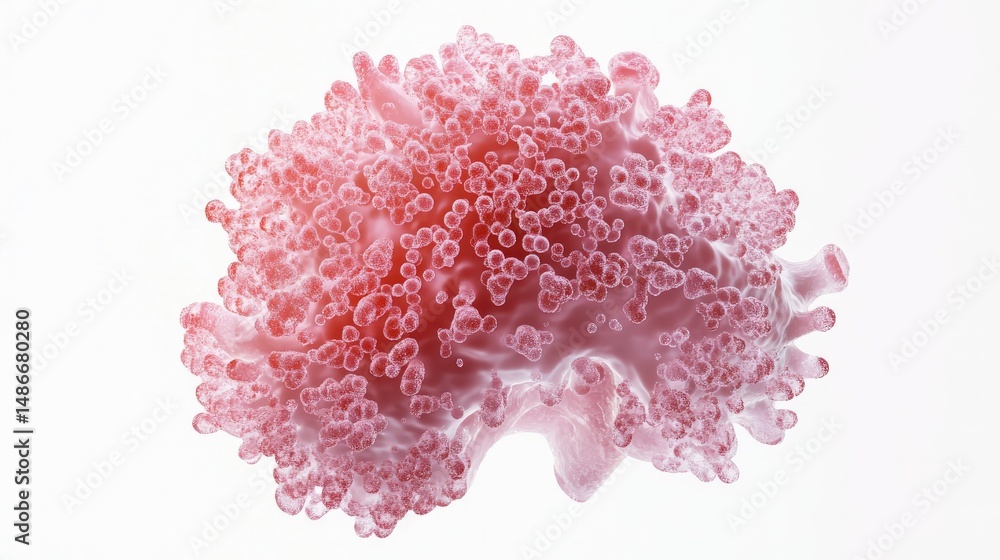 Poster abstract rendering of a cluster of organic formations.