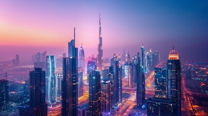 Fototapeta premium new york city skyline at sunset