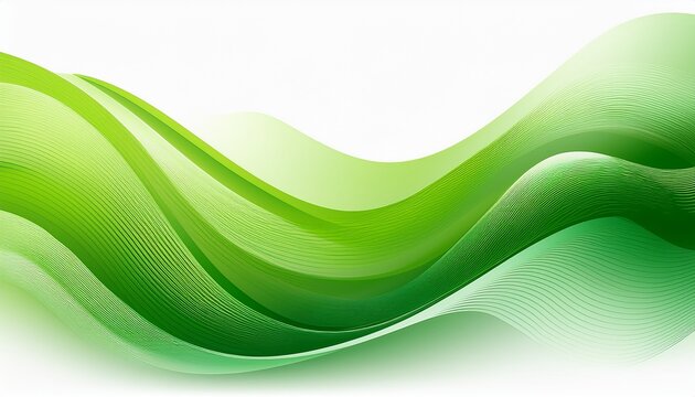 abstract green wave design on white background color flow liquid wave for design brochures and websites abstract flowing curves in green waves against a gradient isolated on a white background