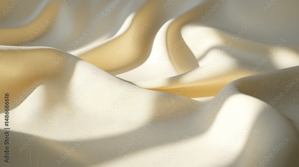 Wall mural creamy fabric drape soft waves and subtle texture elegant background for design