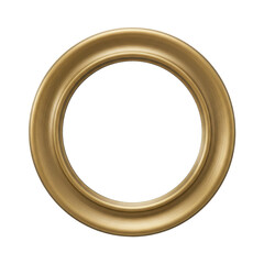 Obraz premium 3D rendered gold circular frame with glossy finish, set against a dark background