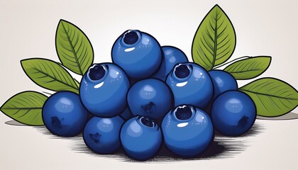 illustration of blueberries