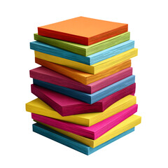 Colorful sticky notes stacked neatly against a black background, offering a vibrant visual for organization and reminders.