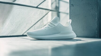 White sneaker product shot minimalist fashion footwear image