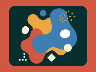 Abstract Composition of Interlocking Organic Shapes in Earthy Tones