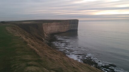 Majestic Cliffside at Sunset: A Breathtaking Coastal View