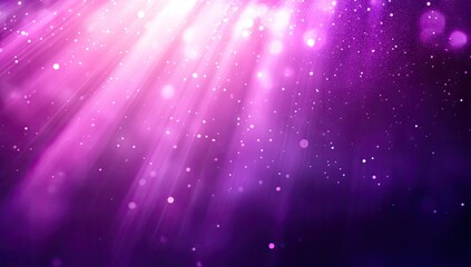 Purple, radiant, light beams with bokeh