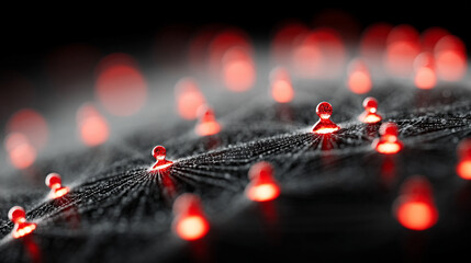 Glowing modern digital network of user icons representing IAM roles and access control, symbolizing secure data connections, user permissions, and cybersecurity in a digital environment.

