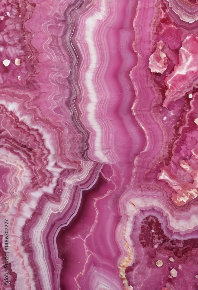 Poster delicate layers of pink agate exhibit mesmerizing swirls and intricate patterns, showcasing the natu