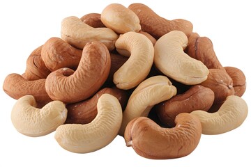 Roasted Cashew Nuts Heap, Healthy Snack Food, Pile of Cashews,  Brown and White Cashews,  Organic Nuts, Delicious Cashews
