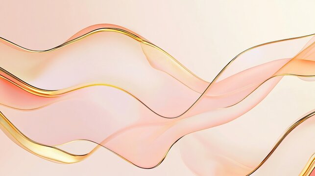 Minimal abstract card floating gold lines on smooth pastel background luxury vibe no text Adobe Stock compliant