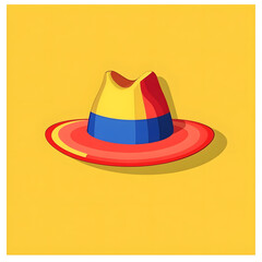 Colombia Sombrero Vueltiao Vector Illustration: Traditional Hat Symbols Design