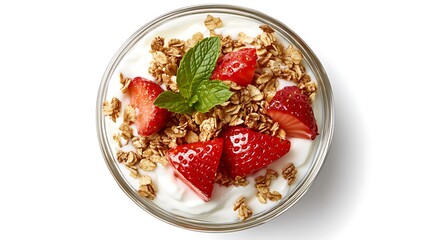 Yogurt with Granola and Strawberries