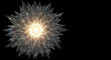 Brilliant starburst design with sharp crystal-like spikes and glowing center