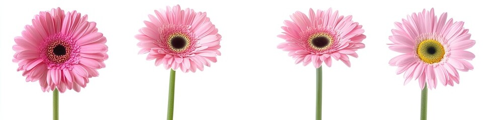 Four Pink Gerbera Daisies